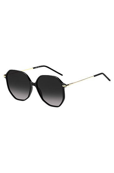 Black-acetate sunglasses with tubular temples, Assorted-Pre-Pack