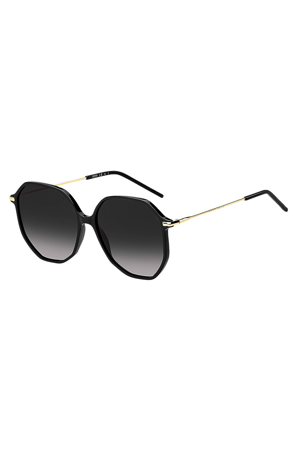 BOSS - Black-acetate sunglasses with tubular temples