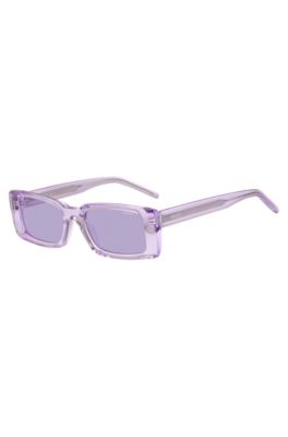 Hugo Purple-acetate Sunglasses With Contrast Logos Women's Eyewear