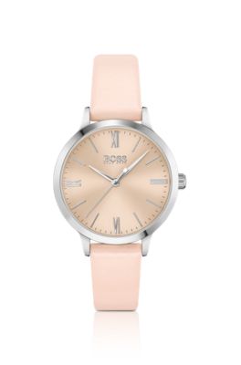 Hugo Boss Leather-strap Watch With Gold-tone Brushed Dial Women's Watches In Assorted-pre-pack