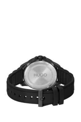 HUGO - #SPORT Black-plated multi-eye watch with textured silicone strap