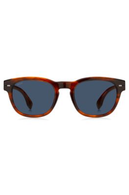 Hugo Boss Patterned-acetate Sunglasses With Logo Detail Men's Eyewear In Multi