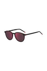 HUGO - Round sunglasses in black acetate with red details