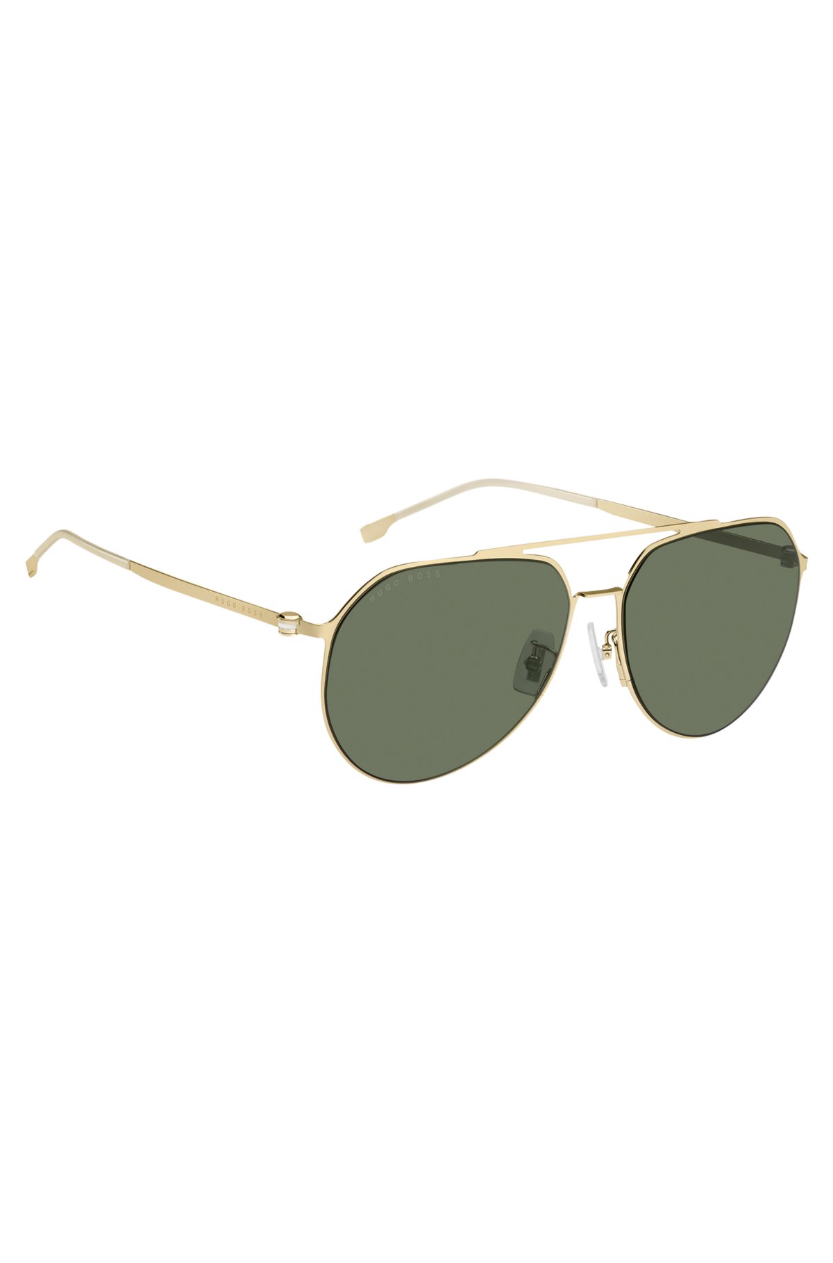 BOSS - Double-bridge sunglasses in gold-tone metal