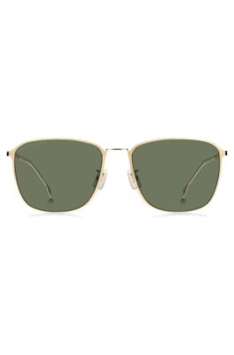 Hugo Boss Gold-tone Steel Sunglasses With Lasered Logos Men's Eyewear