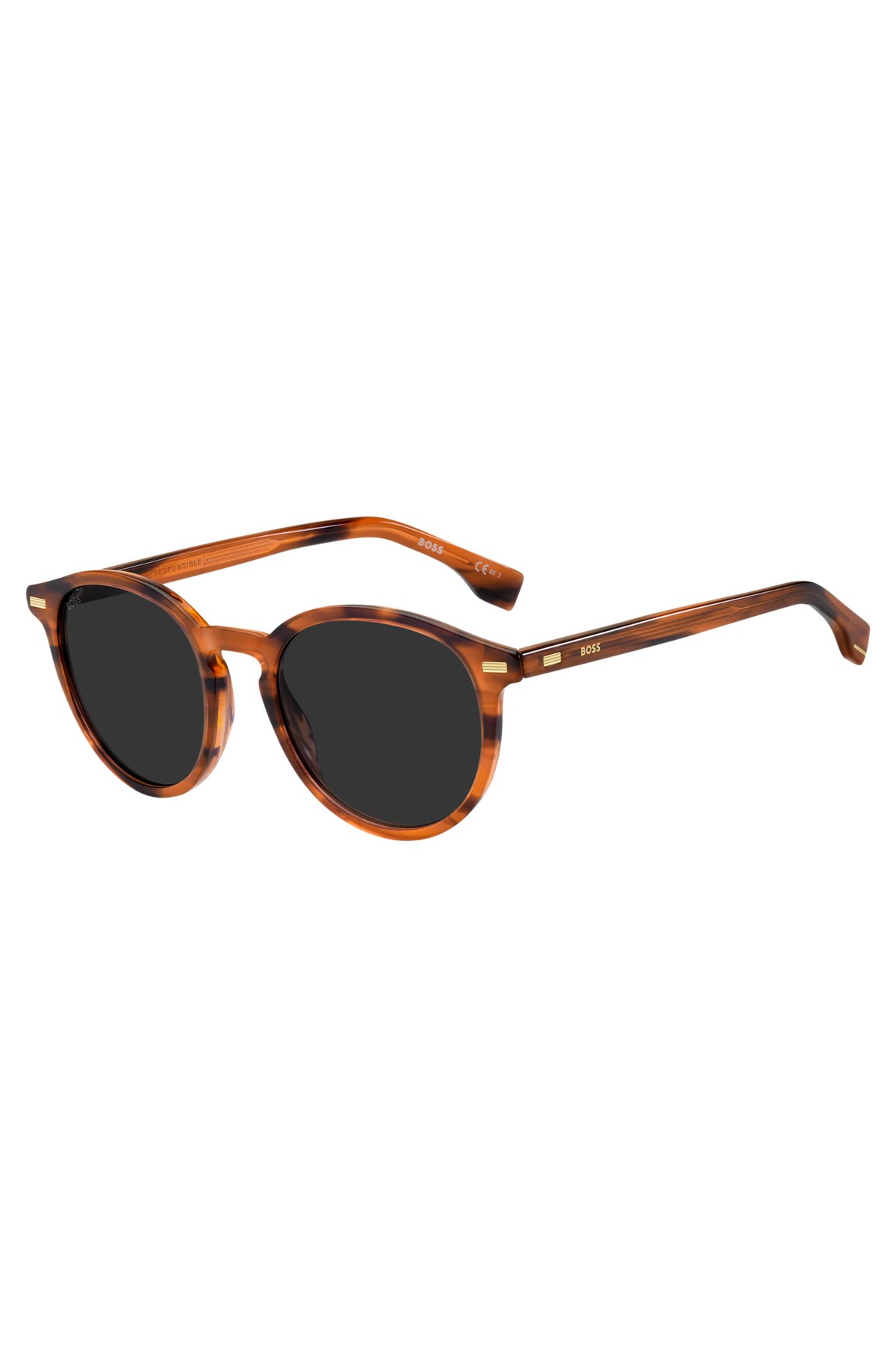 BOSS - Patterned-acetate sunglasses with temple logo