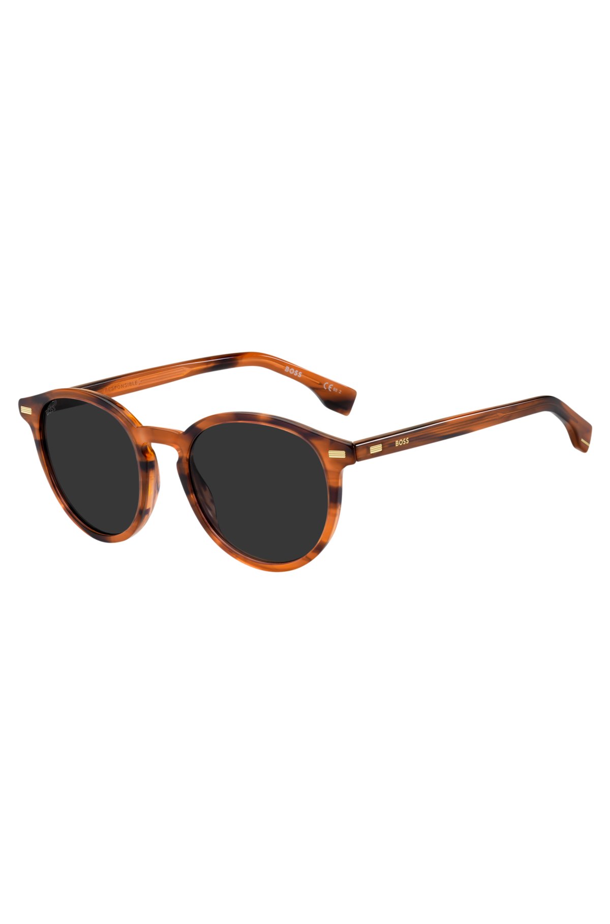 BOSS - Patterned-acetate sunglasses with temple logo
