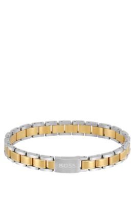 BOSS - Branded multi-link cuff in gold and silver finishes