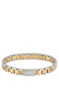 Branded multi-link cuff in gold and silver finishes, Assorted-Pre-Pack
