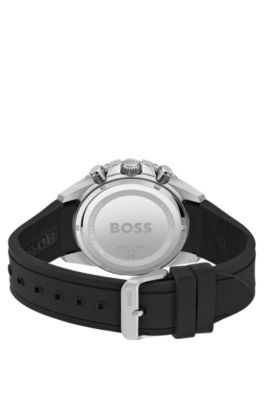 Silicone-strap chronograph watch with black dial, Assorted-Pre-Pack