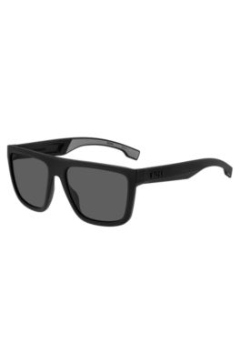 BOSS - Black sunglasses with branded temples