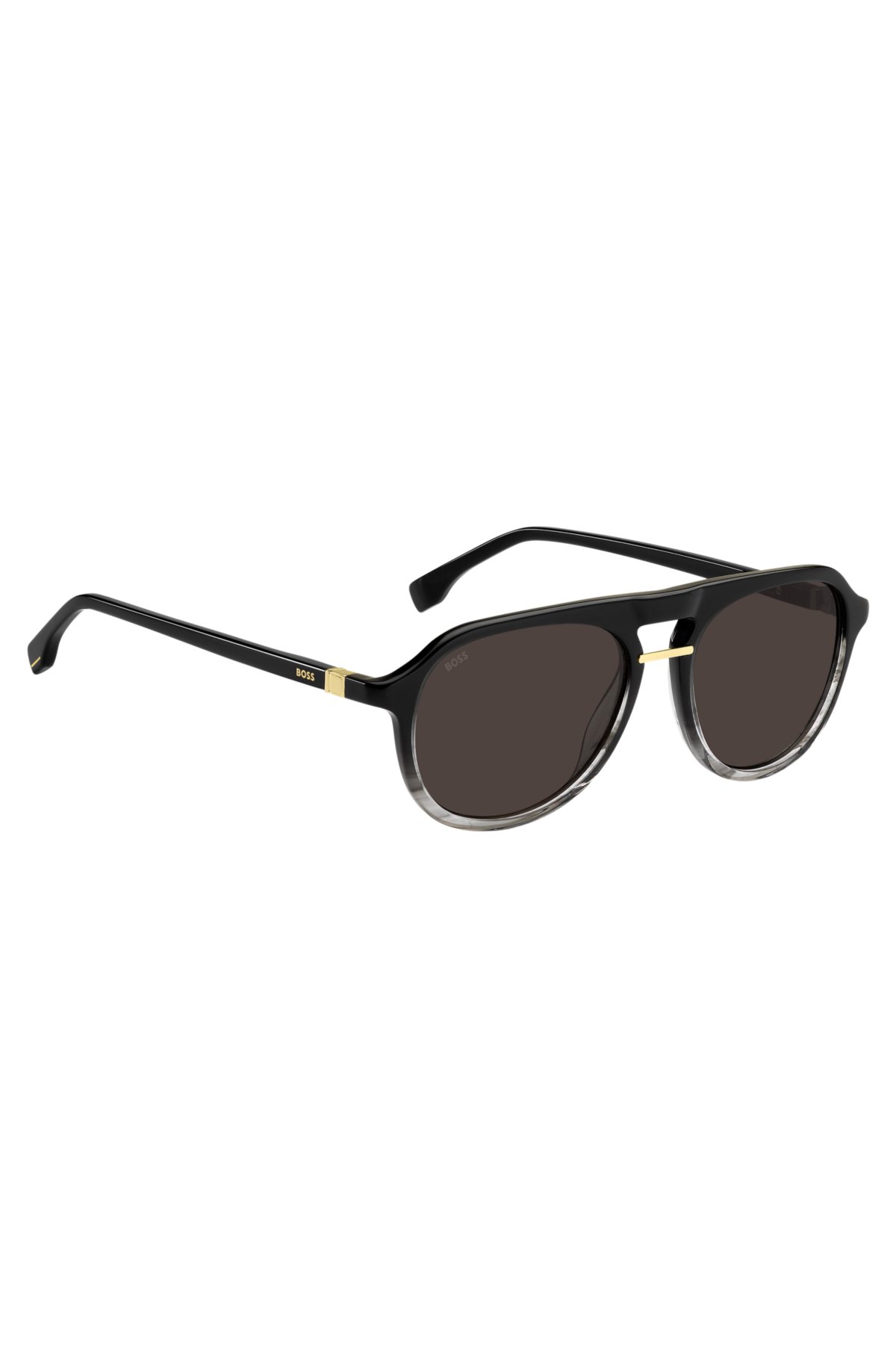 BOSS - Black-acetate sunglasses with gold-tone trims