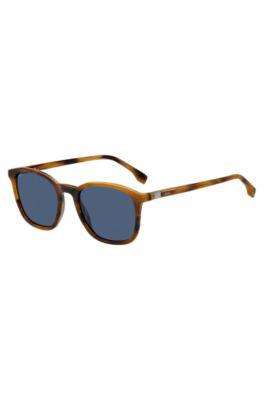 Hugo Boss Havana-acetate Sunglasses With 360 Hinges Men's Eyewear In Brown
