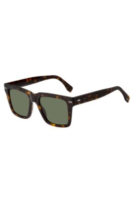 Hugo Boss Havana Bio-acetate Sunglasses With Patterned Rivets Men's Eyewear In Multi