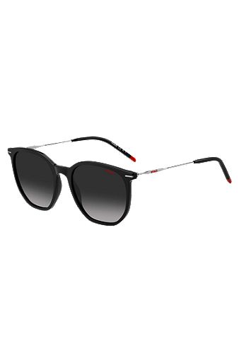 Black-acetate sunglasses with metal temples, Assorted-Pre-Pack