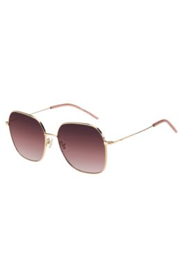 Hugo Boss Gold-tone Sunglasses With Pink Details Women's Eyewear