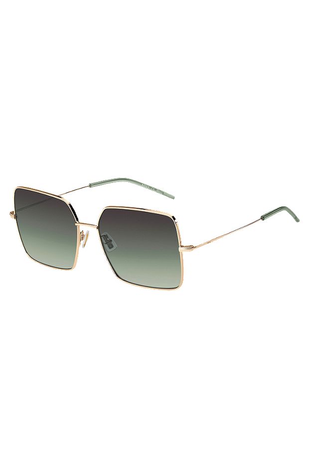 Gold-tone sunglasses with green end-tips, Assorted-Pre-Pack