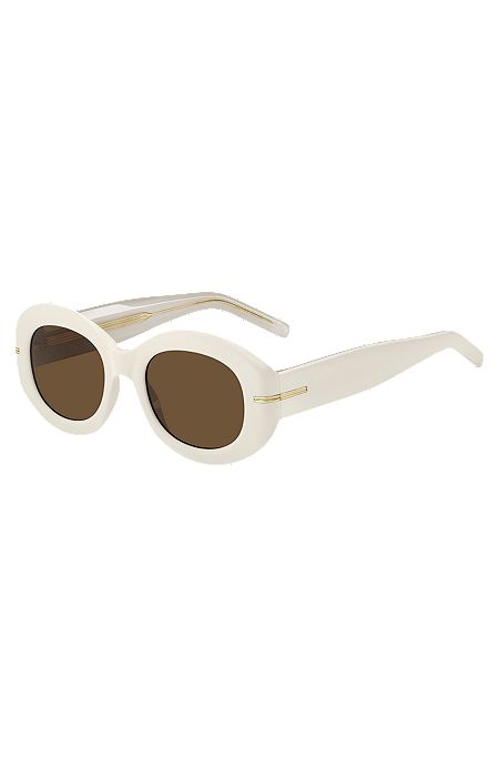 White-acetate sunglasses with signature gold-tone detail, Assorted-Pre-Pack
