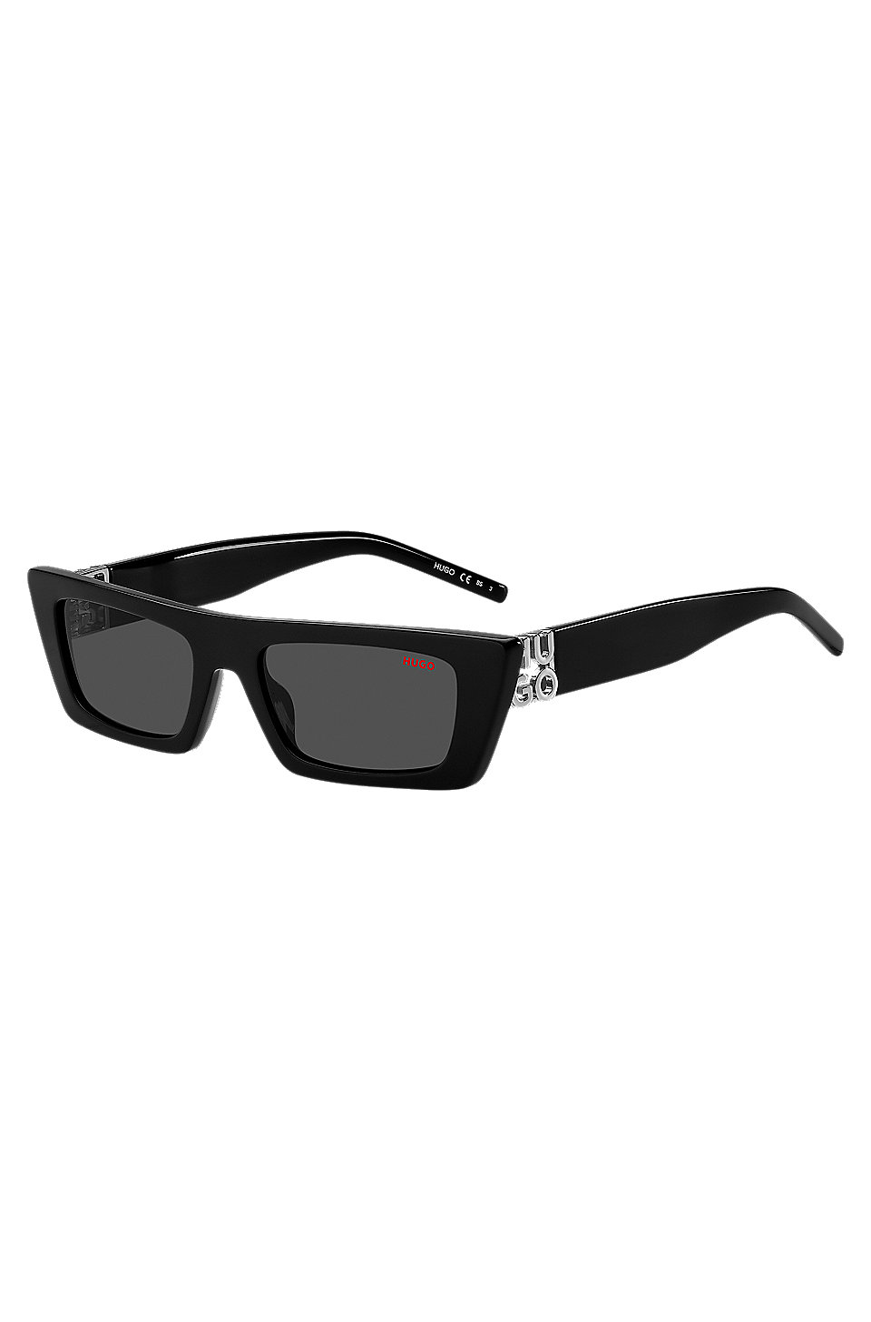 HUGO - Black-acetate sunglasses with 3D monogram