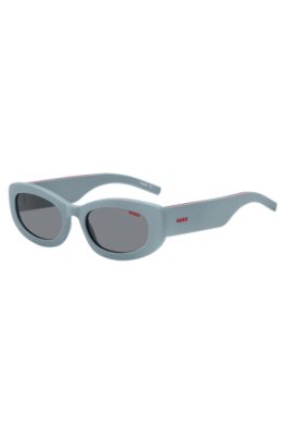 Hugo Blue Sunglasses With Branded Temples Women's Eyewear In Gray