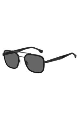 Hugo Boss Carbon-fiber Sunglasses In Black With Double Bridge Men's Eyewear