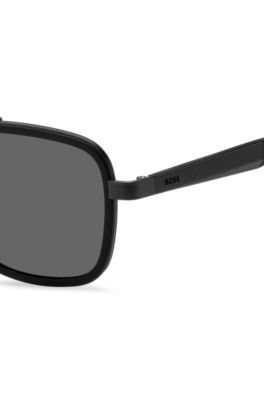 BOSS - Carbon-fiber sunglasses in black with double bridge