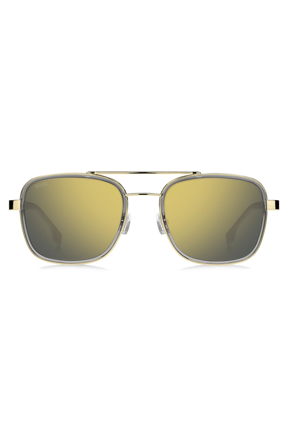 BOSS - Carbon-fiber sunglasses with gold-tone frames