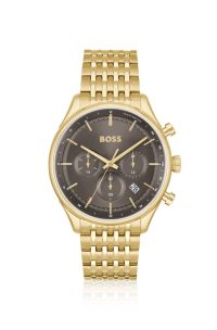 Hugo boss navigator men's gold plated chronograph clearance watch