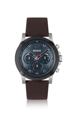 HUGO MULTI-EYE WATCH WITH BROWN LEATHER STRAP MEN'S WATCHES