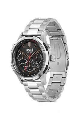 BOSS steel with Solar-powered bracelet chronograph watch -