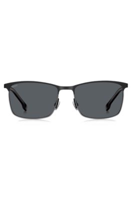 Italian-made sunglasses in steel with stripe detail, Assorted-Pre-Pack