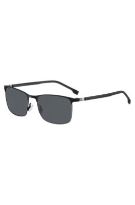 Italian-made sunglasses in steel with stripe detail, Assorted-Pre-Pack
