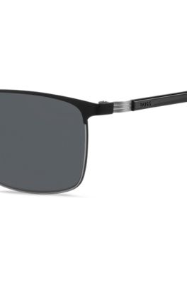BOSS - Italian-made sunglasses in steel with stripe detail