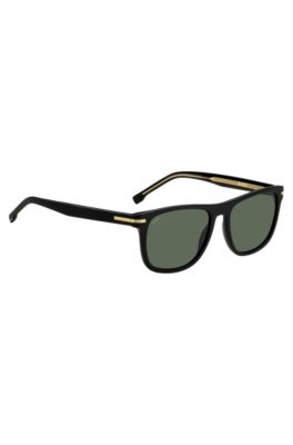 Gafas de sol de acetato negro con detalles met&aacute;licos en tono dorado, Assorted-Pre-Pack