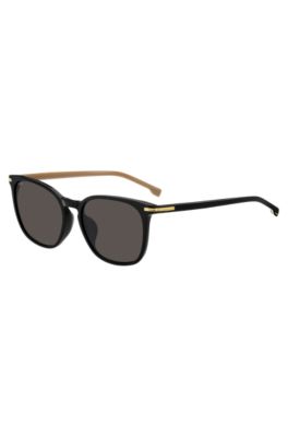 Black-acetate sunglasses with gold-tone trims, Assorted-Pre-Pack
