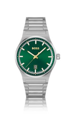 HUGO BOSS LINK-BRACELET WATCH WITH GREEN DIAL MEN'S WATCHES