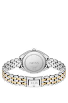 Crystal-index watch with two-tone bracelet, Assorted-Pre-Pack