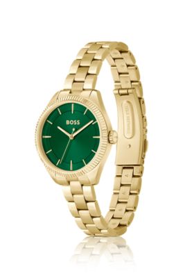 Gold-tone watch with green dial, Assorted-Pre-Pack