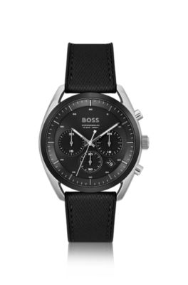 HUGO BOSS BLACK-DIAL CHRONOGRAPH WATCH WITH SILICONE-FABRIC STRAP MEN'S WATCHES