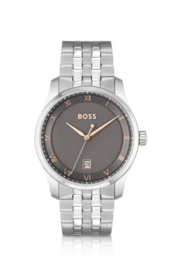 PRINCIPLE Link-bracelet watch with gray patterned dial, Assorted-Pre-Pack