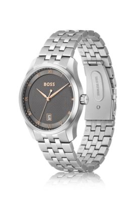 PRINCIPLE Link-bracelet watch with gray patterned dial, Assorted-Pre-Pack