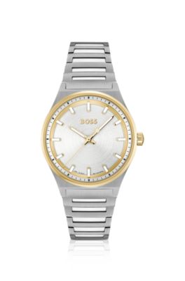 Two-tone watch with silver-white dial, Assorted-Pre-Pack