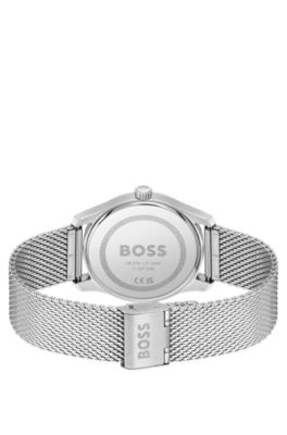 PRINCIPLE Mesh-bracelet watch with blue patterned dial, Assorted-Pre-Pack