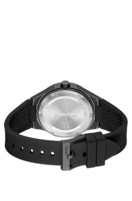 Black-dial watch with silicone strap, Assorted-Pre-Pack