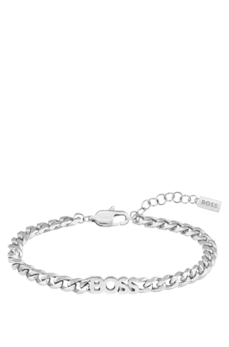 Curb-chain bracelet with logo detail