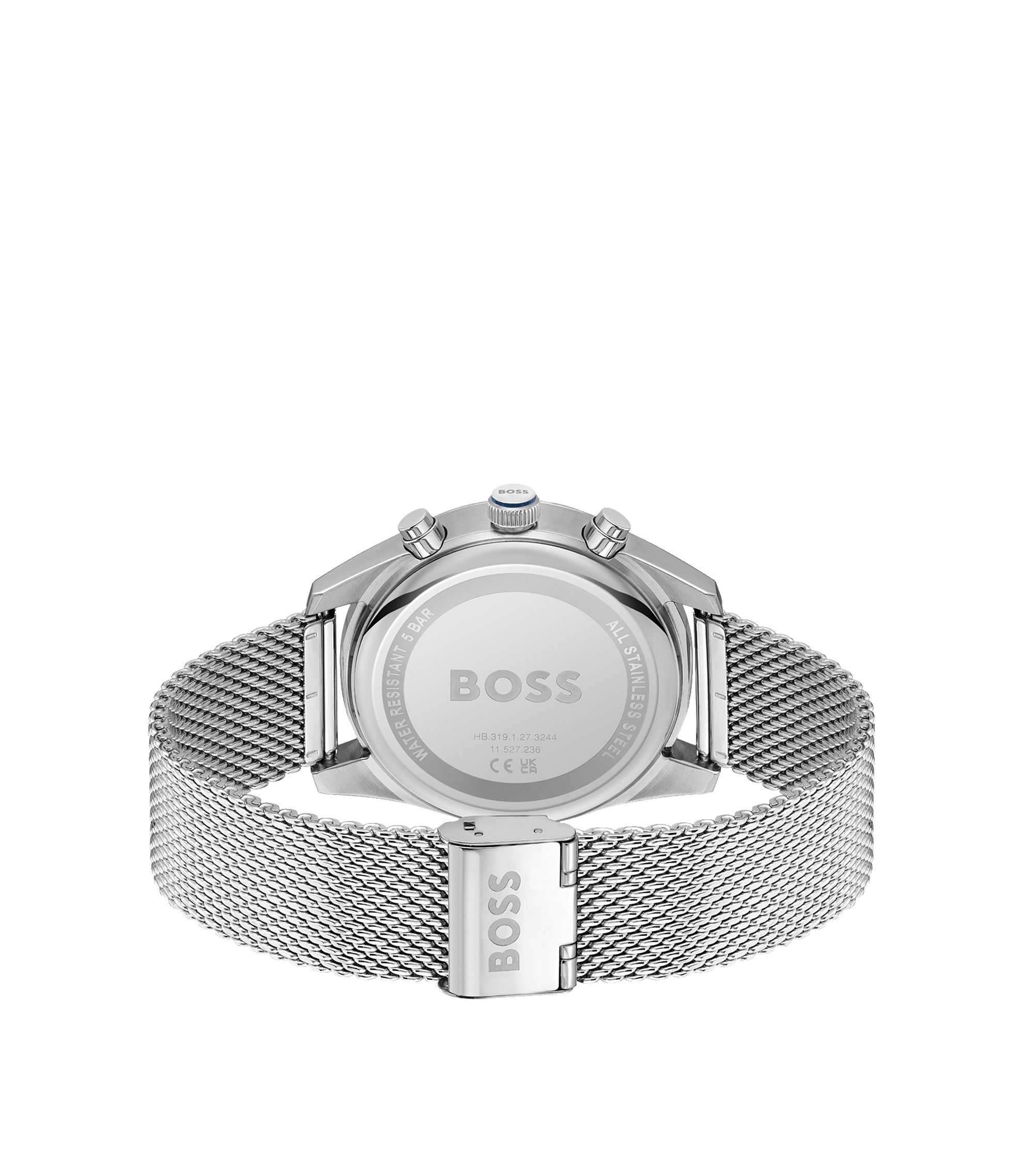 BOSS - Mesh-bracelet chronograph watch with blue dial BOSS - Mesh-bracelet chronograph watch with blue dial