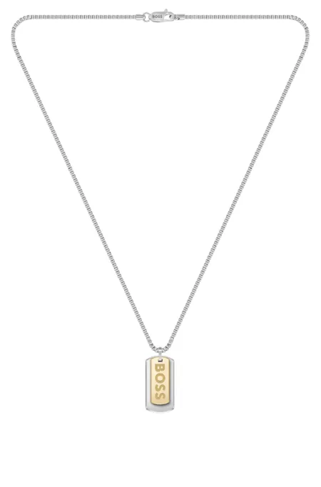 Chain necklace with double-tag pendant