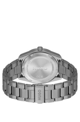 Grey-dial watch with link bracelet, Assorted-Pre-Pack