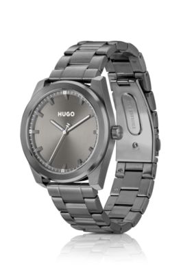 Grey-dial watch with link bracelet, Assorted-Pre-Pack