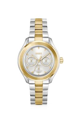 Reloj de acero dorado y plateado con pulsera de eslabones, Assorted-Pre-Pack